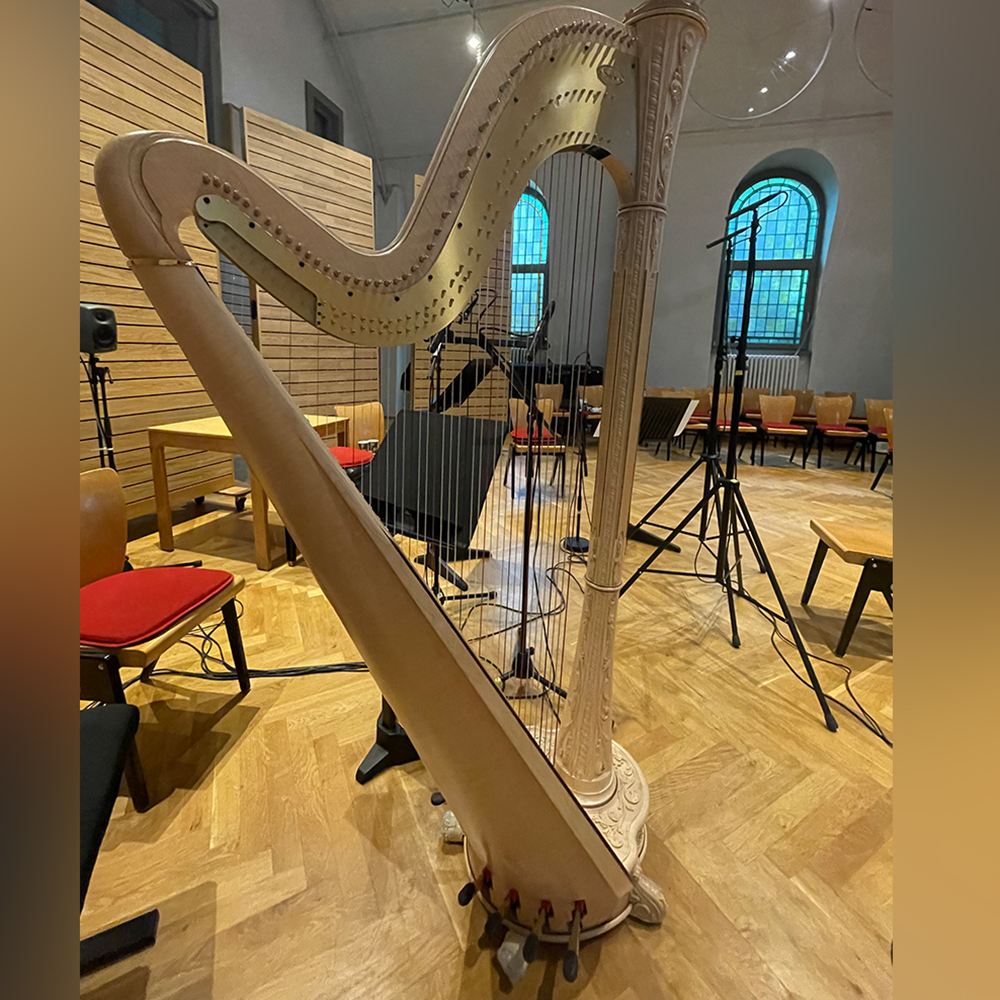 Studio Ölberg Kirche Berlin, CD Produktion mit Harfe, Flöte und Cello,